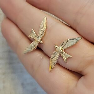 Gold Bird Earrings
